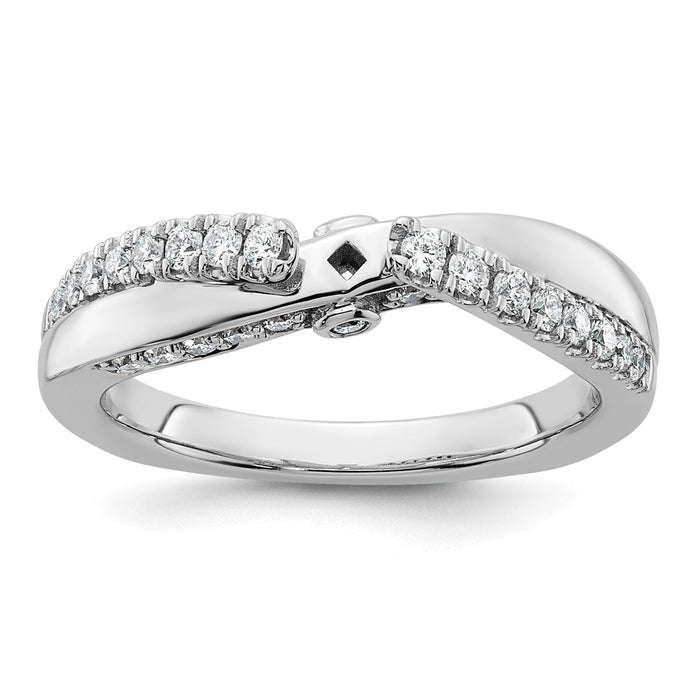 Buy Exclusive 14K White Gold Twisted Engagement Ring - Stylish Diamond Setting-1