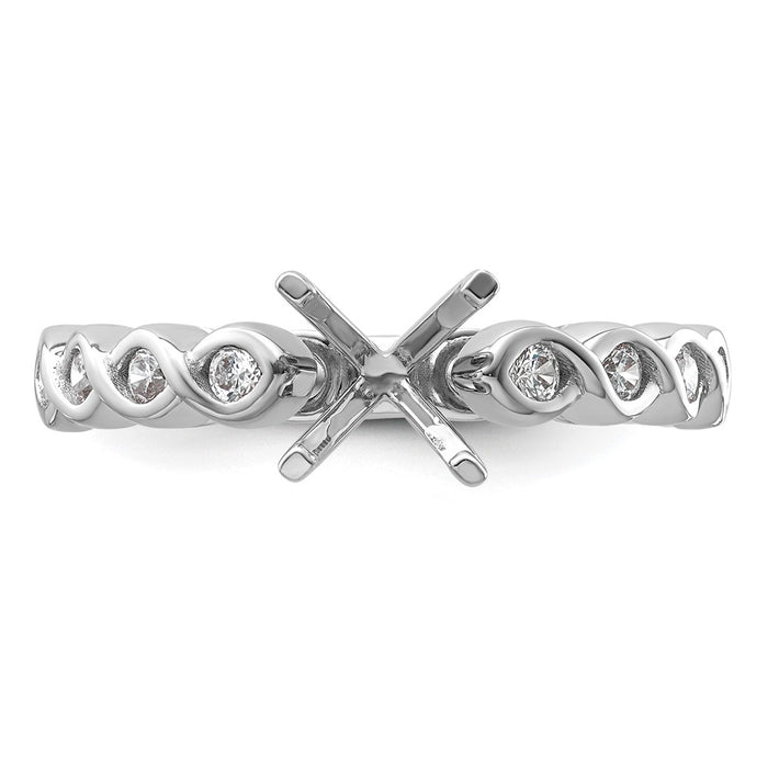 Buy Stylish 14K White Gold Diamond Semi-Mount Engagement Ring - Exclusive Design-4