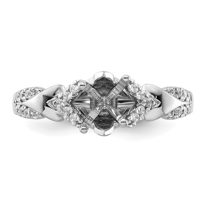 Exclusive 14K White Gold Diamond Semi-Mount Engagement Ring - Stylish & Value!-4