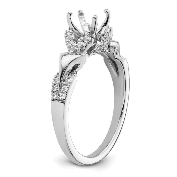 Exclusive 14K White Gold Diamond Semi-Mount Engagement Ring - Stylish & Value!-6