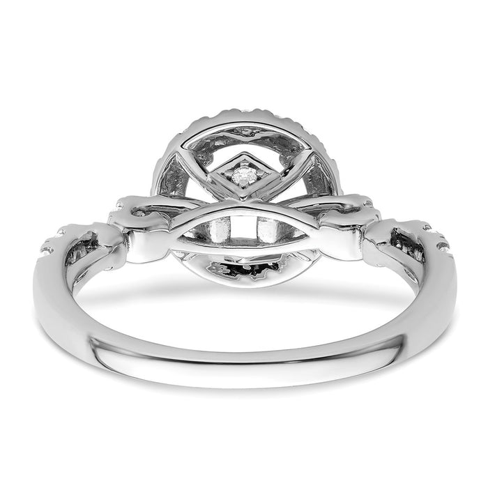 Buy Designer 14K White Gold Round Halo Diamond Semi-Mount Ring - Luxury Style-5