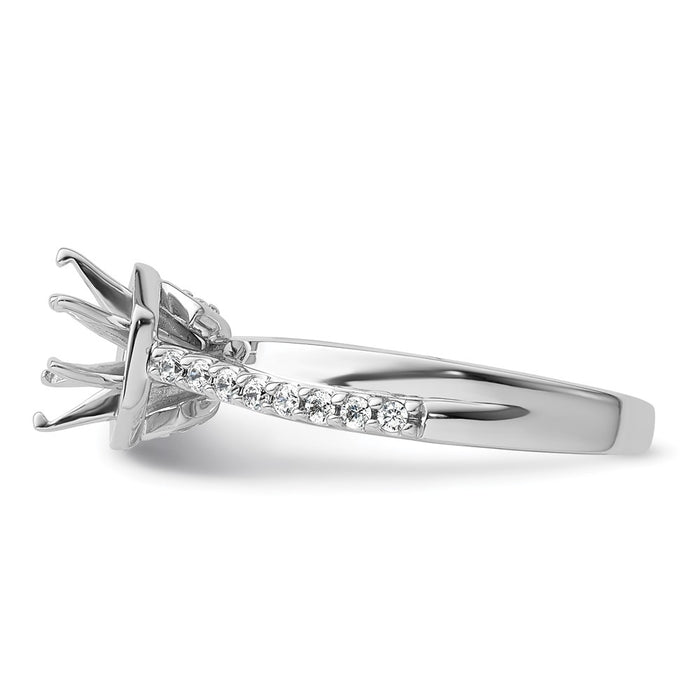 Buy Exclusive 14K White Gold Hexagon Semi-Mount Engagement Ring - Stylish!-3