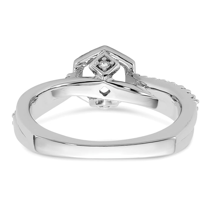 Buy Exclusive 14K White Gold Hexagon Semi-Mount Engagement Ring - Stylish!-5