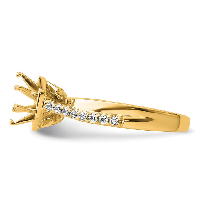 High-Quality 14K Gold Hexagon Engagement Ring | Stylish Diamond Peg Setting-3