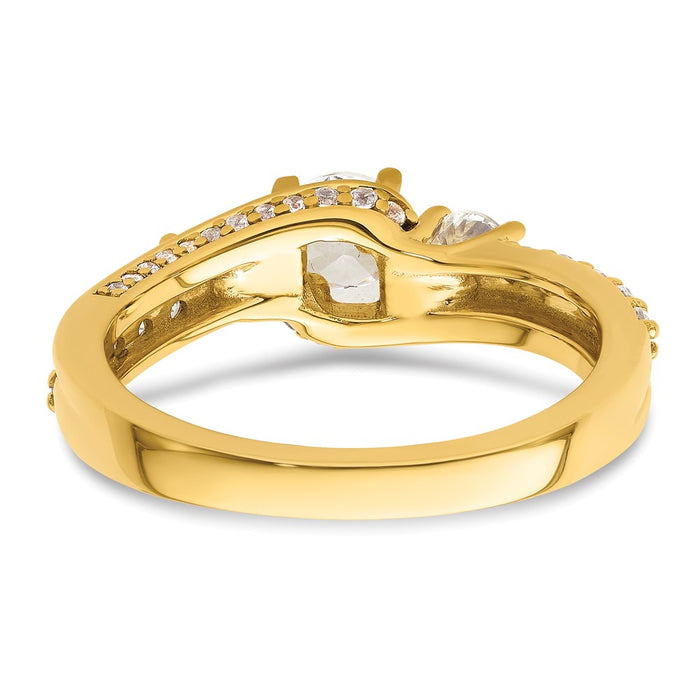 Buy 14K Gold Three Stone Diamond Semi-Mount Ring - Stylish & Affordable!-5