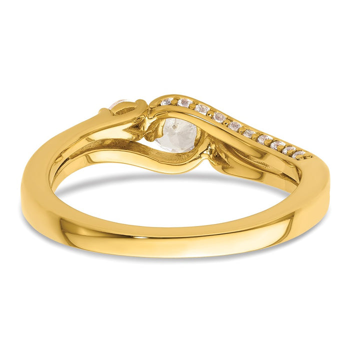 High-Quality 14K Gold Three Stone Diamond Semi-Mount Engagement Ring, Stylish Value-5