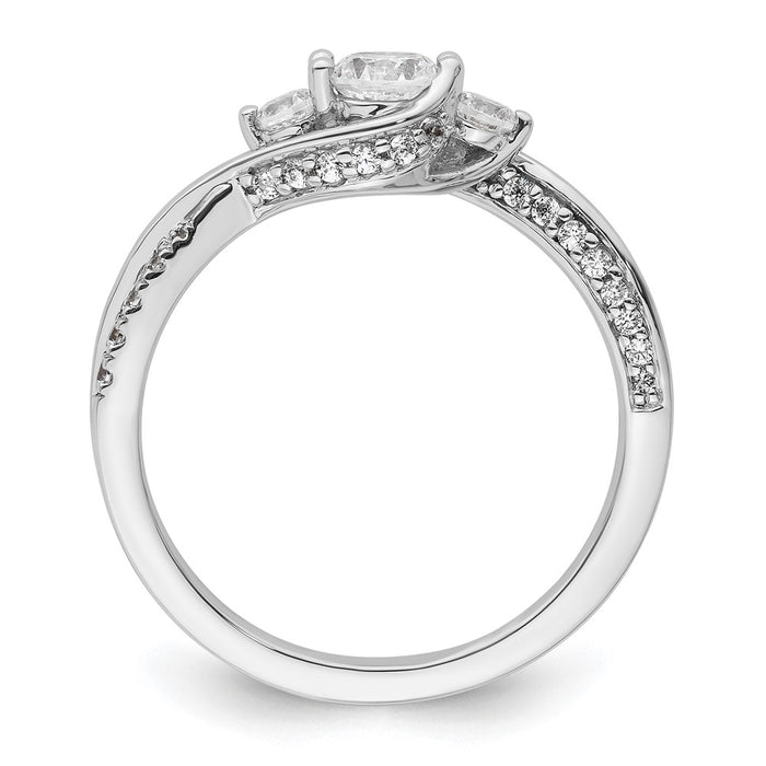 Buy Exclusive 14K White Gold Three-Stone Diamond Semi-Mount Ring - Stylish Design!-2