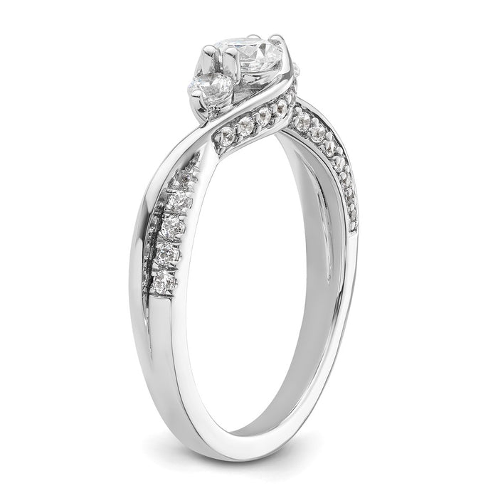 Buy Exclusive 14K White Gold Three-Stone Diamond Semi-Mount Ring - Stylish Design!-6