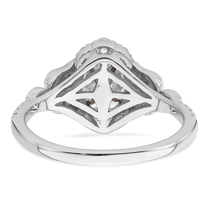 Buy 14K White Gold Vintage Oval Halo Diamond Setting - Stylish & Affordable!-5