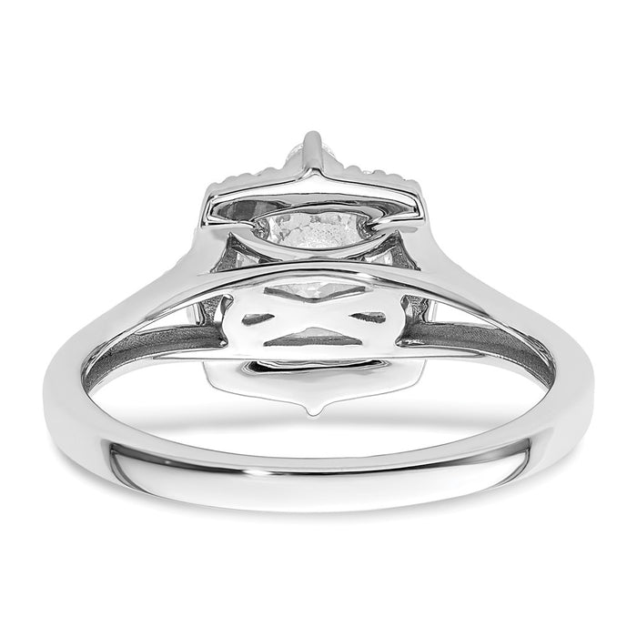 Buy Stylish 14K White Gold Halo Diamond Semi-Mount Ring Setting - 1.5g-5