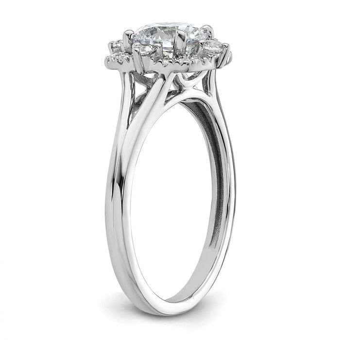 Buy Stylish 14K White Gold Halo Diamond Semi-Mount Ring Setting - 1.5g-6