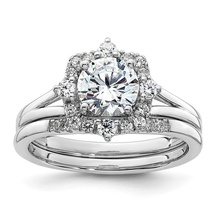 Buy Stylish 14K White Gold Halo Diamond Semi-Mount Ring Setting - 1.5g-7