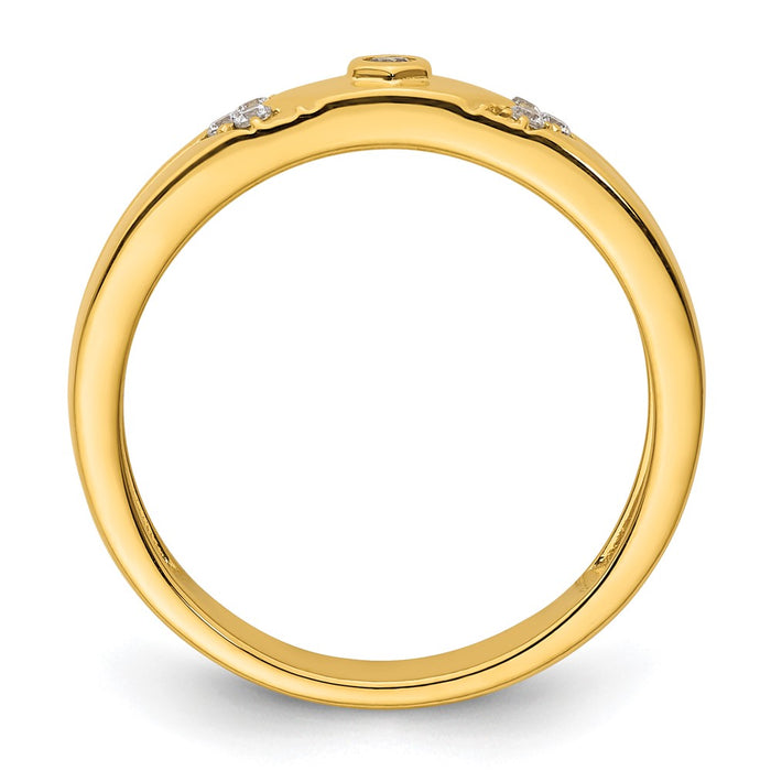 Buy 14K Gold Hexagon Diamond Men's Wedding Band - Stylish Luxury Design-2