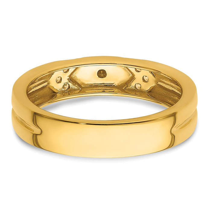 Buy 14K Gold Hexagon Diamond Men's Wedding Band - Stylish Luxury Design-5