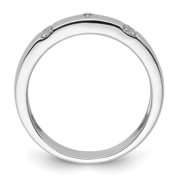 High-Quality 14K White Gold Women's Diamond-Studded Star of David Band - Stylish!-2