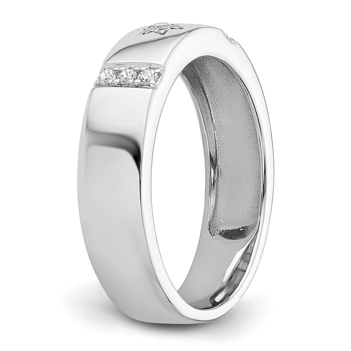 High-Quality 14K White Gold Women's Diamond-Studded Star of David Band - Stylish!-6