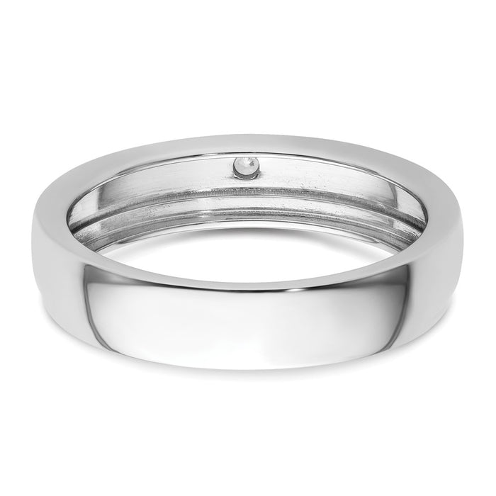 Exclusive Men's 14K White Gold Wedding Band with Diamonds - Stylish Value-5