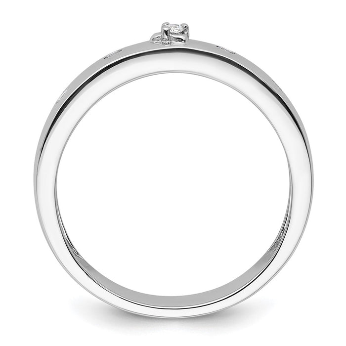 Exclusive Men's Complete Wedding Band - 14K White Gold & Diamonds, Stylish Value-2