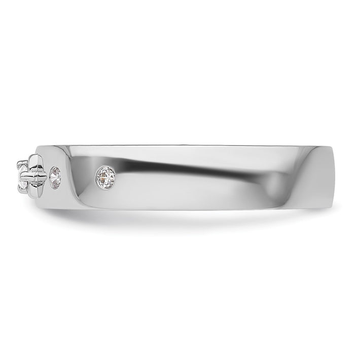 Exclusive Men's Complete Wedding Band - 14K White Gold & Diamonds, Stylish Value-3