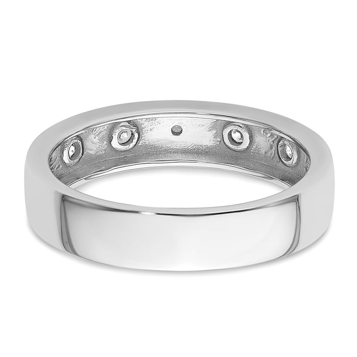 Exclusive Men's Complete Wedding Band - 14K White Gold & Diamonds, Stylish Value-5