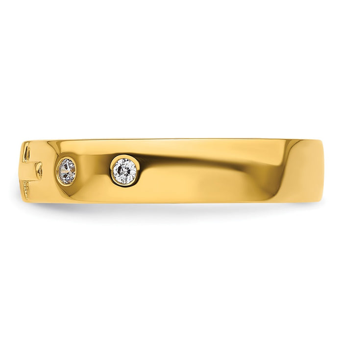 Buy Stylish 14K Diamond-Studded Men's Wedding Band - Exclusive Cross Design-3