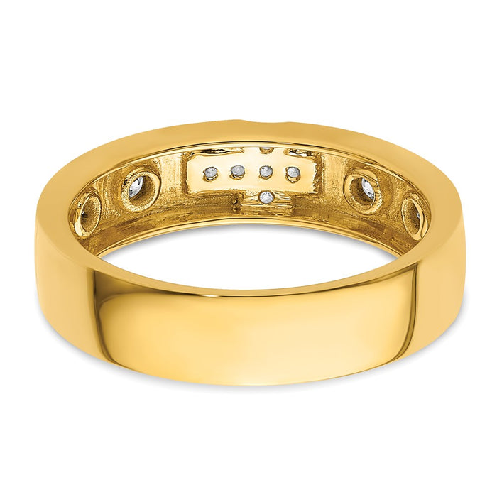 High-Quality 14K Gold Diamond-Studded Women's Wedding Band - Stylish Cross Design-5