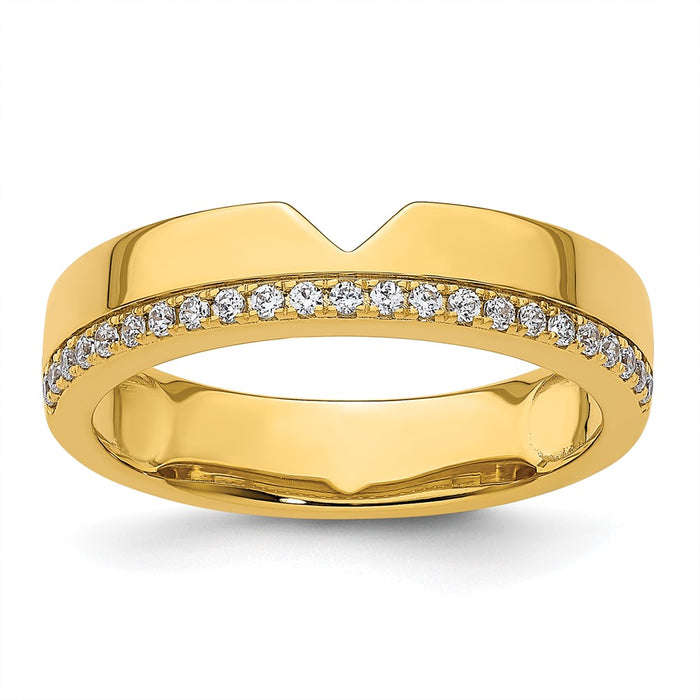 High-Quality 14K Gold Men's Diamond Wedding Band - Stylish Complete Set-1