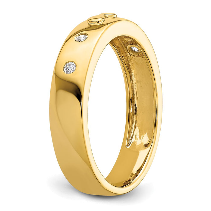 High-Quality 14K Gold Men's Wedding Band with Diamonds | Stylish Infinity Design-6