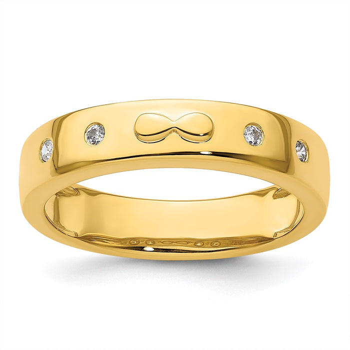 High-Quality 14K Gold Men's Wedding Band with Diamonds | Stylish Infinity Design-1