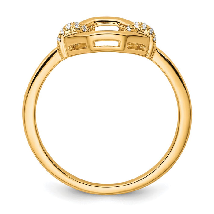 High-Quality 14K Gold Octagon Diamond Fashion Ring - Stylish & Affordable!-2