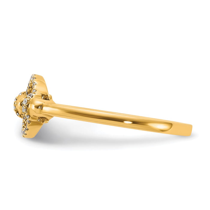 Shop Stylish 14K Gold Polished Diamond Open Circle Statement Ring - Luxury Design-3