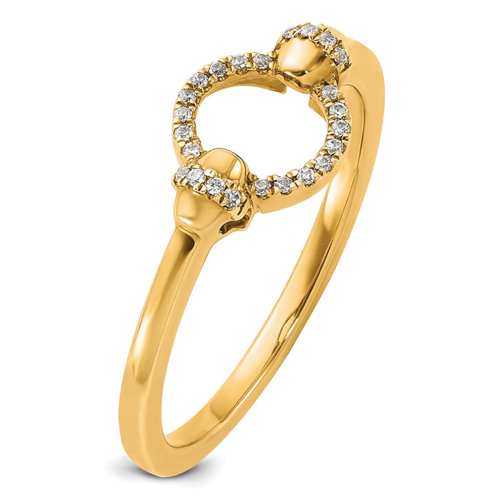 Shop Stylish 14K Gold Polished Diamond Open Circle Statement Ring - Luxury Design-6
