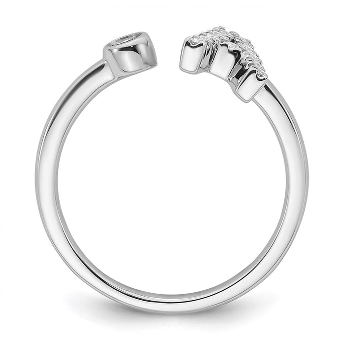 Shop 14K White Gold Adjustable Ring with 1/6 Carat Lab-Grown Diamond, Stylish A-2