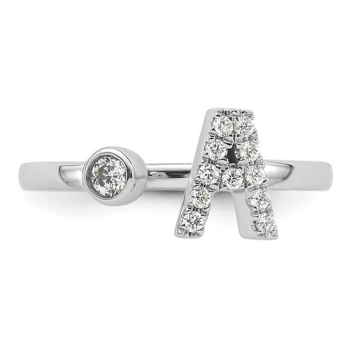 Shop 14K White Gold Adjustable Ring with 1/6 Carat Lab-Grown Diamond, Stylish A-4