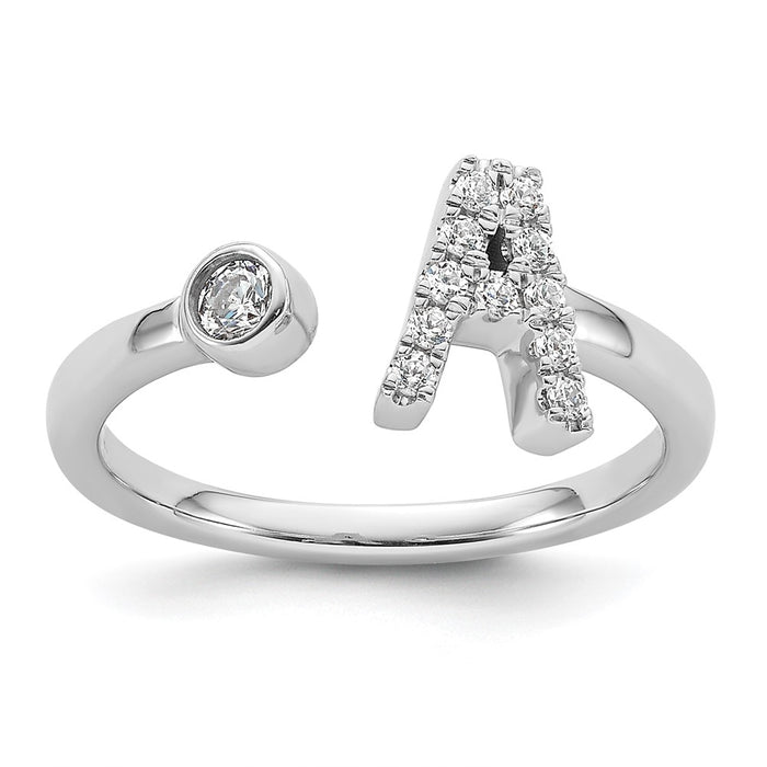 Shop 14K White Gold Adjustable Ring with 1/6 Carat Lab-Grown Diamond, Stylish A-1