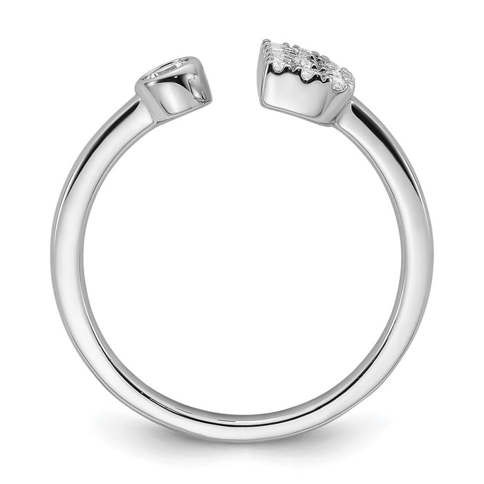 Exclusive 14K White Gold Adjustable Initial B Ring with 1/5 Carat Diamond-2
