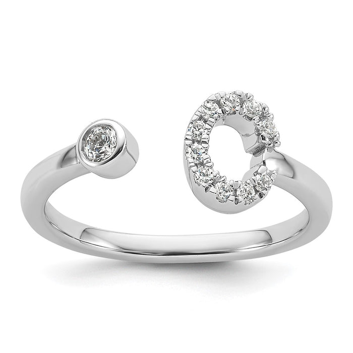 Buy Exclusive 14K White Gold Adjustable Initial C Ring | 1/5 Carat Lab Grown Diamond-1