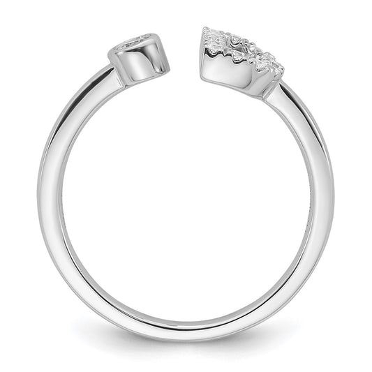 Buy Stylish 14K White Gold Adjustable Initial D Ring with 1/5 Carat Diamond