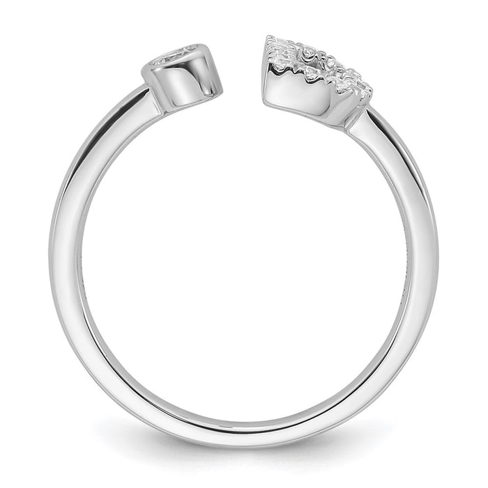Buy Stylish 14K White Gold Adjustable Initial D Ring with 1/5 Carat Diamond-2