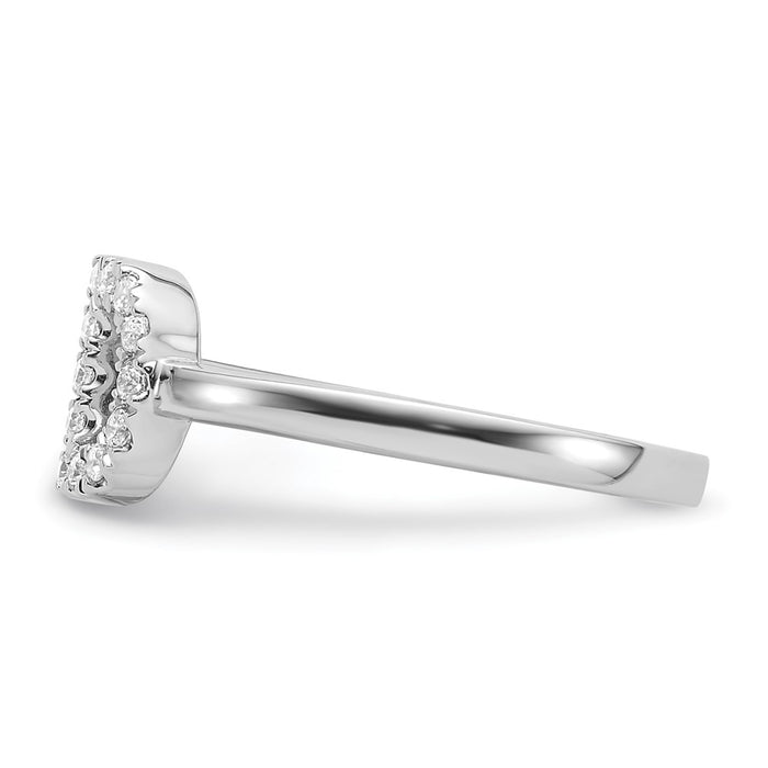 Buy Stylish 14K White Gold Adjustable Initial D Ring with 1/5 Carat Diamond-3