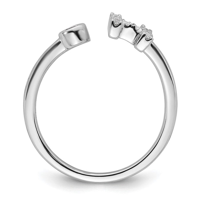 Buy Stylish 14K White Gold Adjustable H Ring with 1/5 Carat Lab Diamond-2