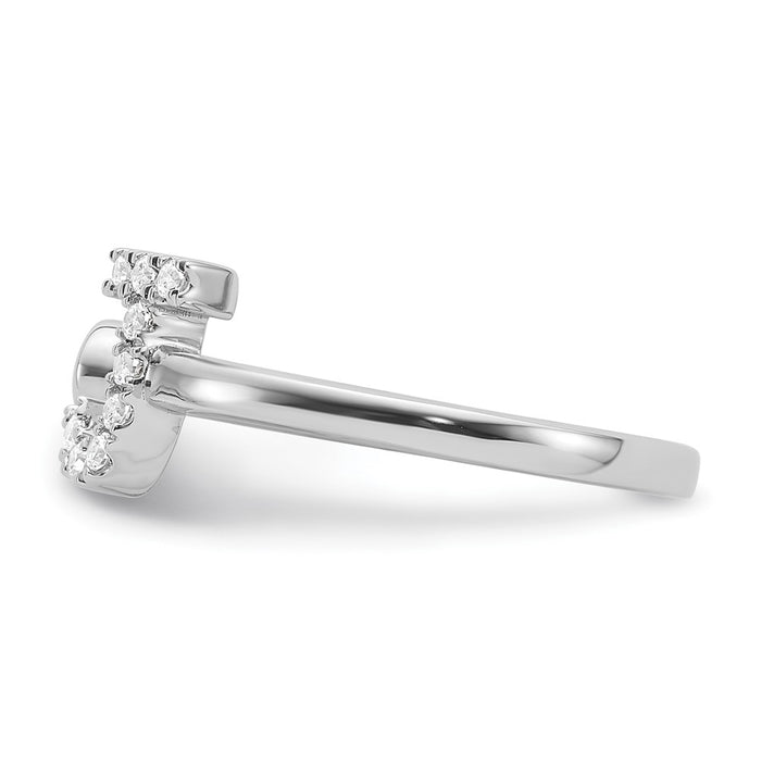 Shop Stylish 14K White Gold Adjustable Initial J Ring with 1/6 Carat Diamond-3