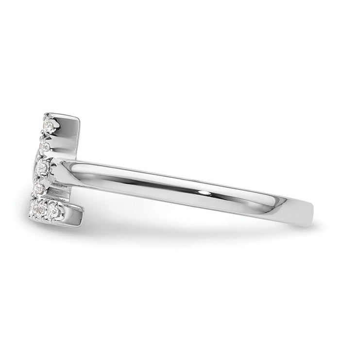 Buy Affordable 14K White Gold Adjustable Initial L Ring with 1/8 Carat Diamond-3