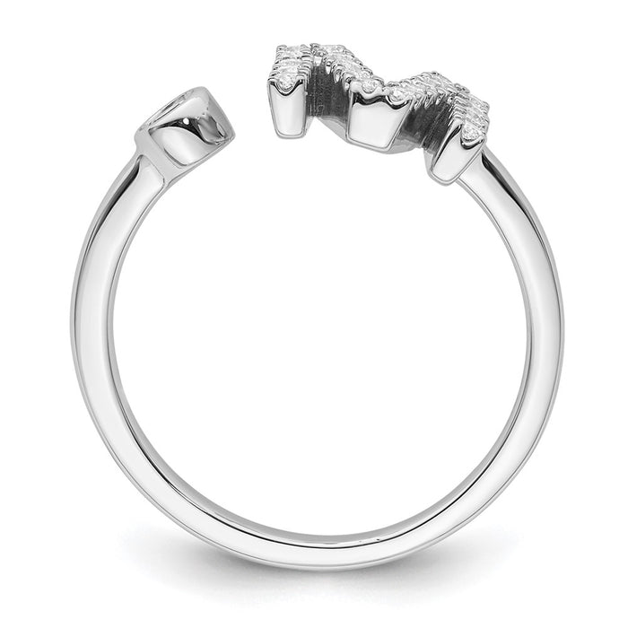 Shop Stylish 14K White Gold Adjustable Ring with 1/4 Carat Lab-Grown Diamond-2