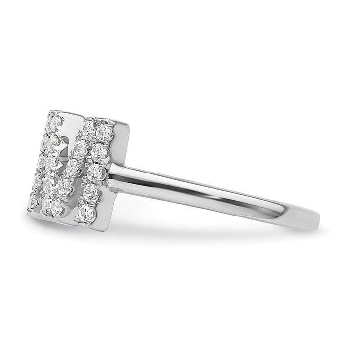 Shop Stylish 14K White Gold Adjustable Ring with 1/4 Carat Lab-Grown Diamond-3