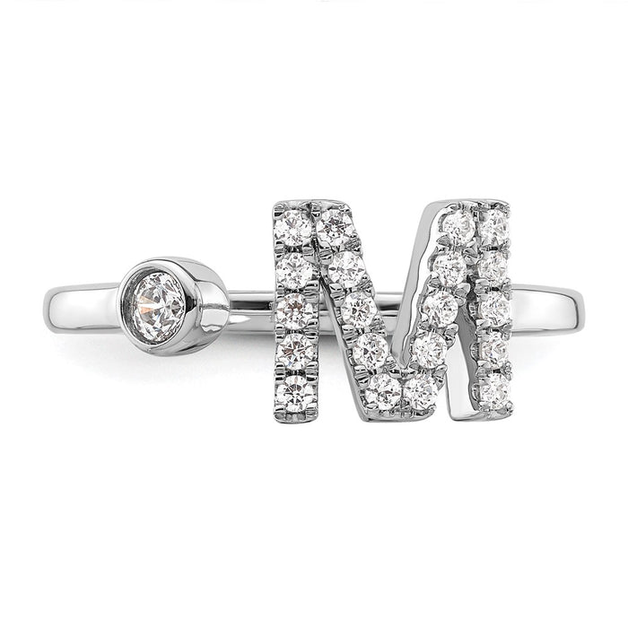 Shop Stylish 14K White Gold Adjustable Ring with 1/4 Carat Lab-Grown Diamond-4
