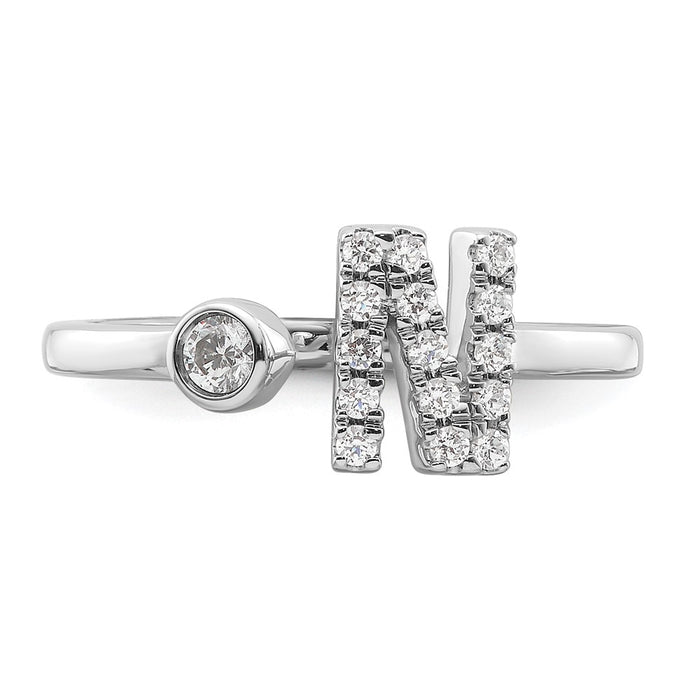 Shop Stylish 14K White Gold Adjustable Ring with 1/5 Carat Lab Grown Diamond-4