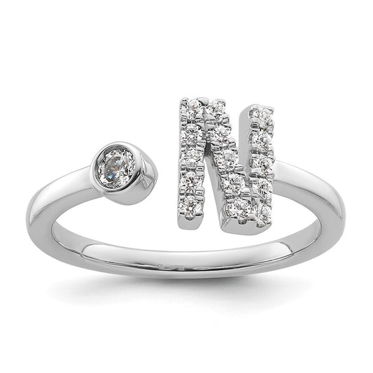 Shop Stylish 14K White Gold Adjustable Ring with 1/5 Carat Lab Grown Diamond