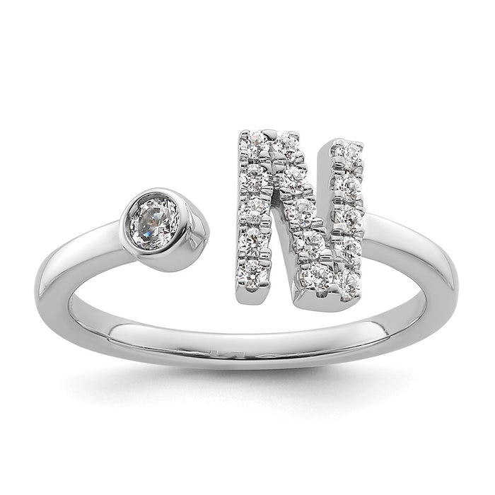 Shop Stylish 14K White Gold Adjustable Ring with 1/5 Carat Lab Grown Diamond-1