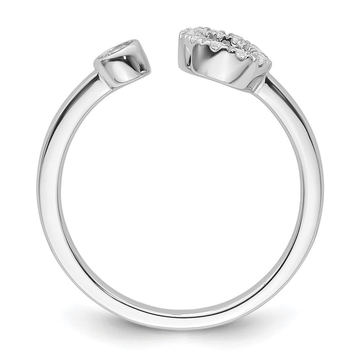 Buy Exclusive 14K White Gold Adjustable Ring with 1/5 Carat Diamond, VS/SI+ Quality-2
